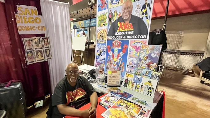 Artist and director Larry Houston ('X-Men', 'The 7th Portal') at his booth at FAN EXPO Chicago 2026