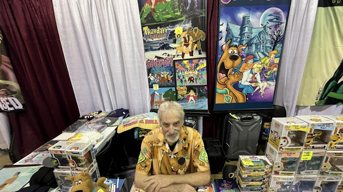 Animator Tom Cook ('He-Man and the Masters of the Universe', 'Ghostbusters') at his booth at FAN EXPO Chicago 2026